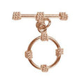 Wholesale Rose Gold Overlay Toggle Clasp handcrafted in India with circular rope-wrapped design