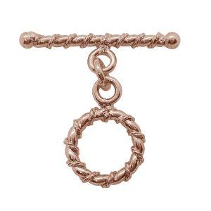 TRG-115 Rose Gold Overlay Twisted wire Wrapped Toggle Beads Bali Designs Inc 
