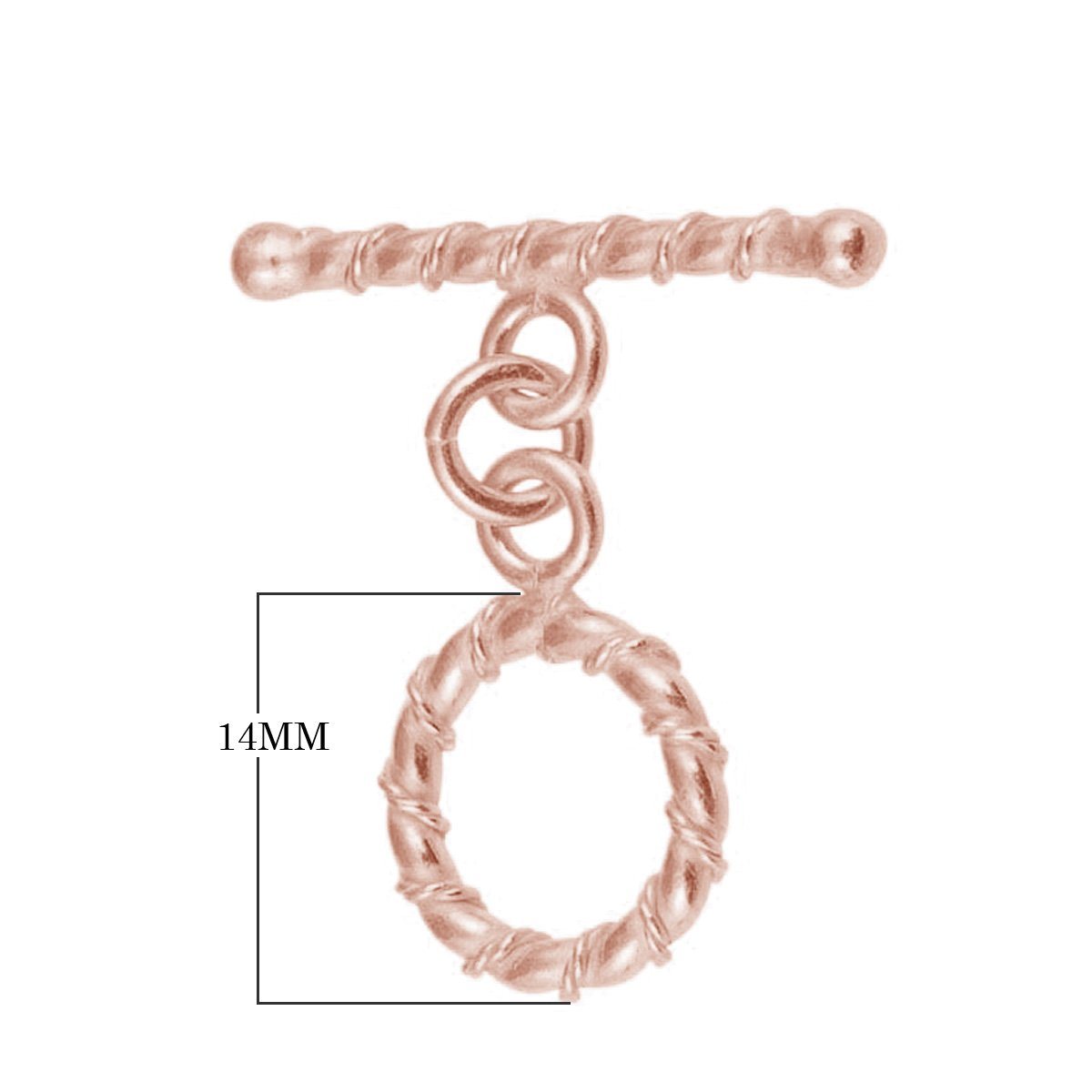 Wholesale Rose Gold Overlay Toggle Clasp handcrafted in India with rope-inspired circular design