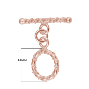 Wholesale Rose Gold Overlay Toggle Clasp handcrafted in India with rope-inspired circular design