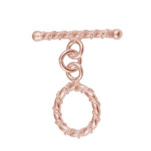 TRG-116 Rose Gold Overlay Twist Ring Coverd by Twisted Rope Toggle 14MM Beads Bali Designs Inc 