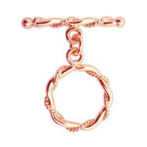 TRG-117 Rose Gold Overlay Beautiful Twisted Designer Toggle 19MM Beads Bali Designs Inc 