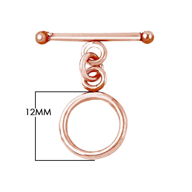 Wholesale Rose Gold Overlay Toggle Clasp handcrafted in India with polished simple design