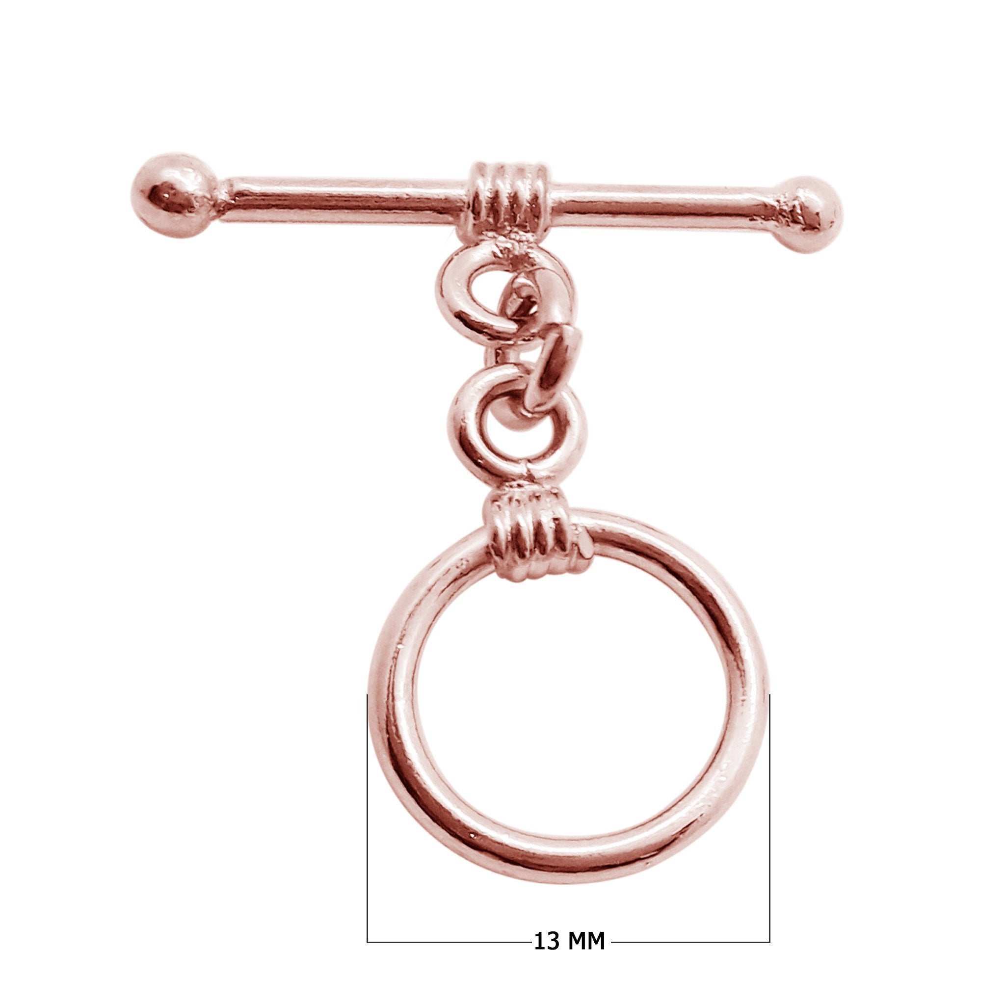 Wholesale Rose Gold Overlay Toggle Clasp handcrafted in India with circular wrapped design