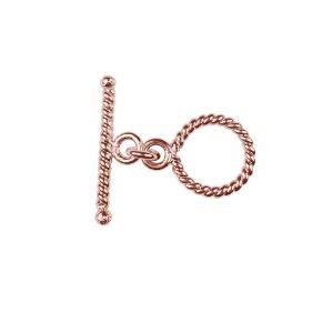 TRG-122 Rose Gold Overlay Simply Smart twisted design Toggle 14MM Round Ring Beads Bali Designs Inc 