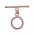 Wholesale Rose Gold Overlay Toggle Clasp handcrafted in India with rope-textured circular design