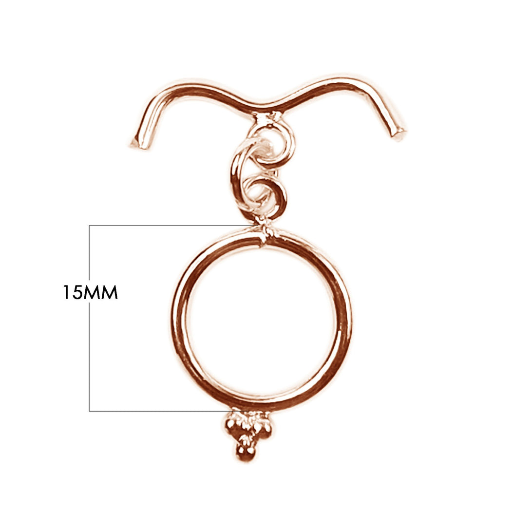 TRG-125-15MM Rose Gold Overlay Beautiful & Simple Nicely Pleased Toggle Beads Bali Designs Inc 