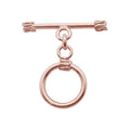 Wholesale Rose Gold Overlay Toggle Clasp handcrafted in India with decorative bar and loop design