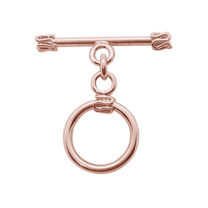 Wholesale Rose Gold Overlay Toggle Clasp handcrafted in India with decorative bar and loop design