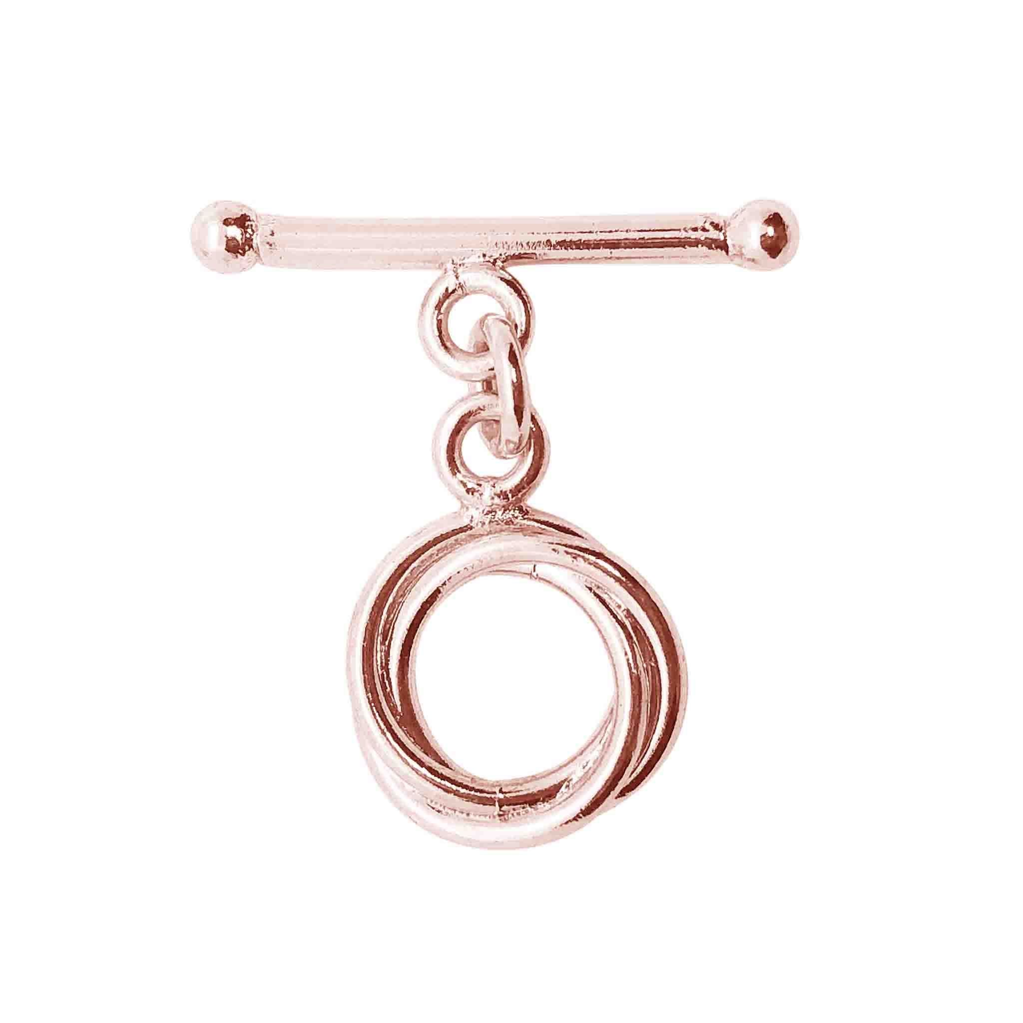 Wholesale Rose Gold Overlay Toggle Clasp handcrafted in India with double-ring loop design