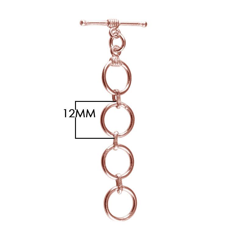 Wholesale Rose Gold Overlay Toggle Clasp handcrafted in India with multi-ring chain design