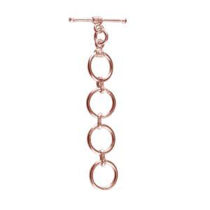 TRG-134 Rose Gold Overlay Adjustable interesting Chain and Modern Designer Toggle Beads Bali Designs Inc 