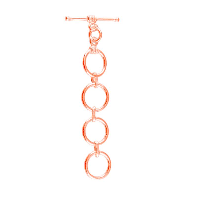 Wholesale Rose Gold Overlay Toggle Clasp handcrafted in India with multi-ring chain design