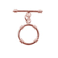 Wholesale Rose Gold Overlay Toggle Clasp handcrafted in India with circular loop and four wrapped accents