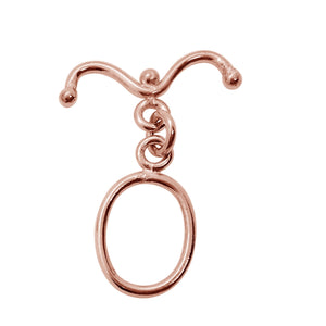 Wholesale Rose Gold Overlay Toggle Clasp handcrafted in India with curved bar and oval loop design