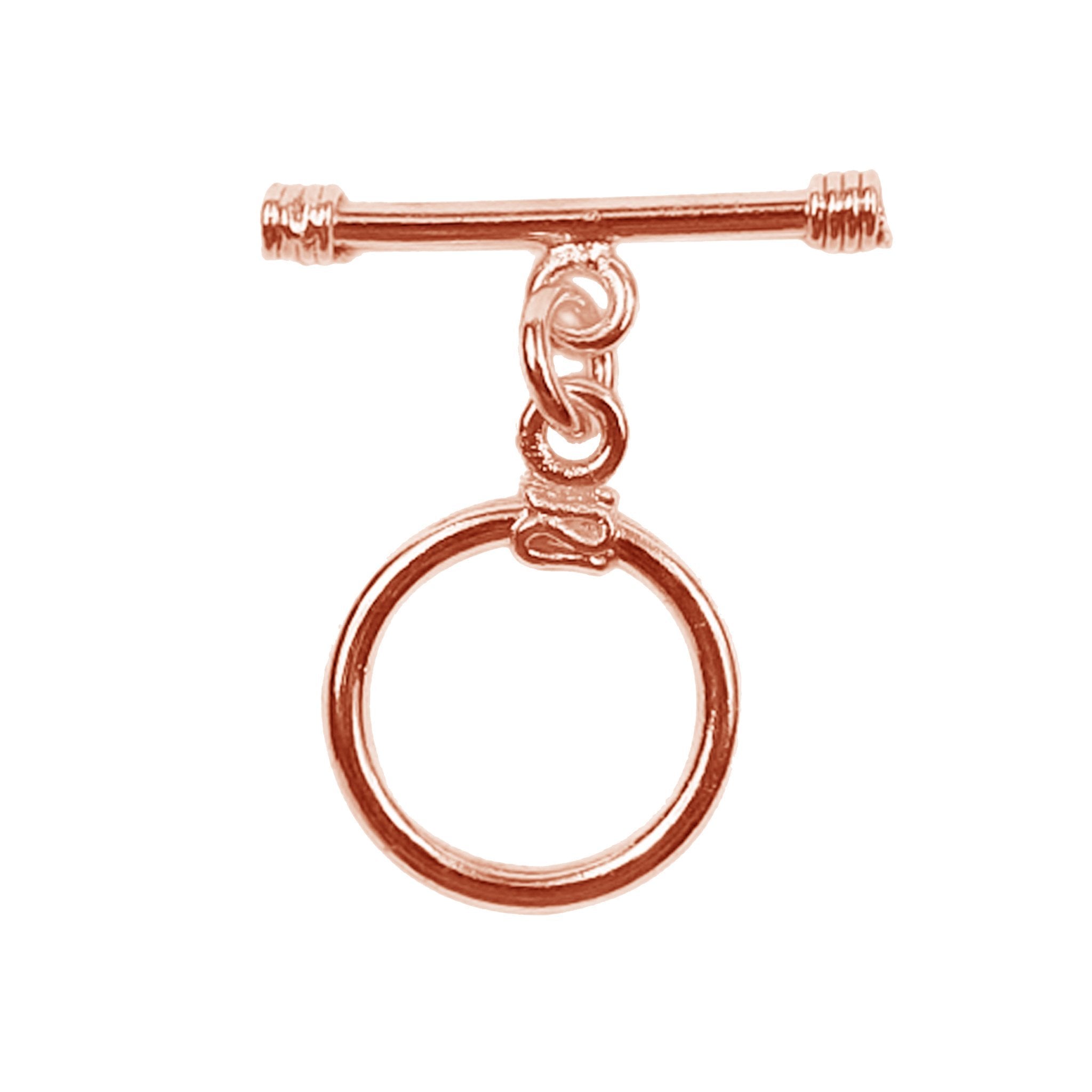 Wholesale Rose Gold Overlay Toggle Clasp handcrafted in India with round loop and wrapped bar design