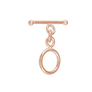Wholesale Rose Gold Overlay Toggle Clasp handcrafted in India with oval loop and smooth bar design