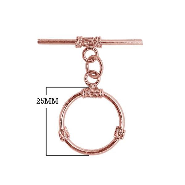 Wholesale Rose Gold Overlay Toggle Clasp handcrafted in India with round loop and detailed accents