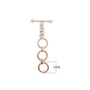 Wholesale Rose Gold Overlay Toggle Clasp handcrafted in India with triple loop chain design