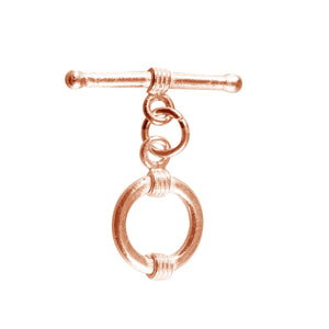 Wholesale Rose Gold Overlay Toggle Clasp handcrafted in India with classic double coil design