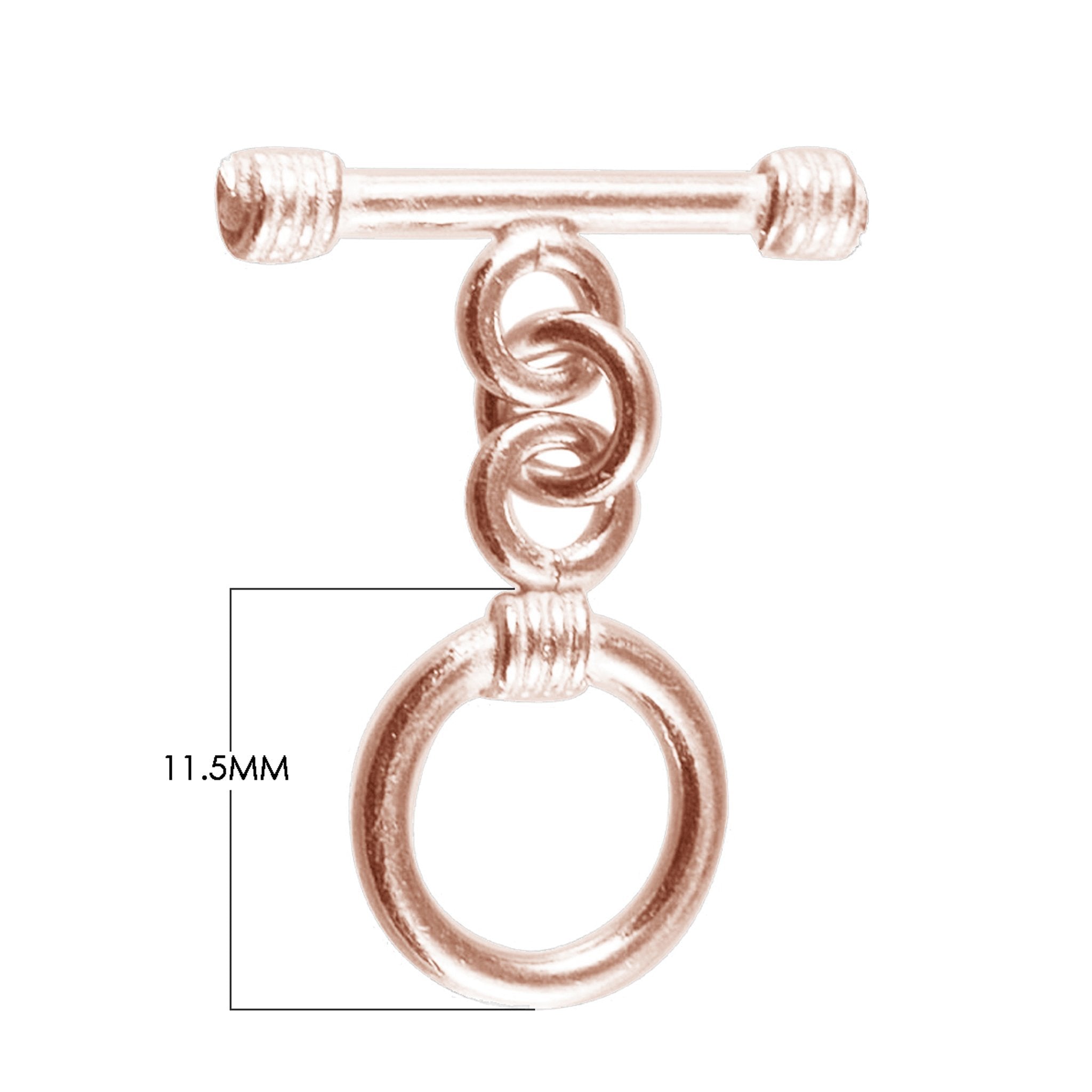 Wholesale Rose Gold Overlay Toggle Clasp chain-linked round design handcrafted in India
