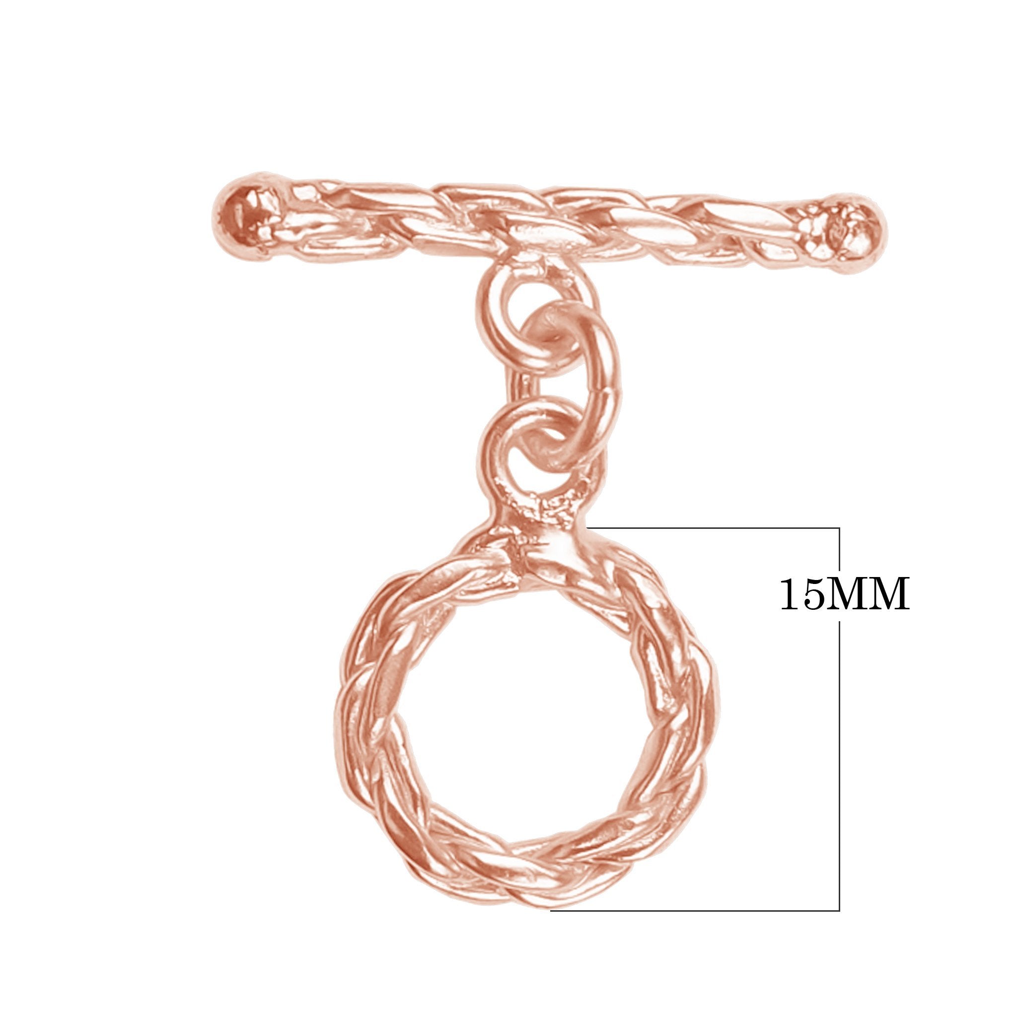 Wholesale Rose Gold Overlay Toggle Clasp twisted rope design handcrafted in India