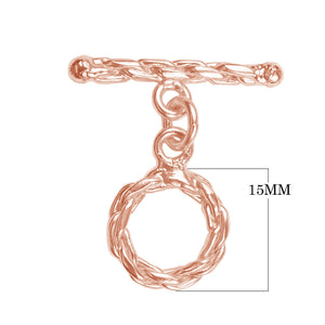 Wholesale Rose Gold Overlay Toggle Clasp twisted rope design handcrafted in India