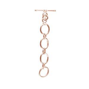 TRG-162 Rose Gold Overlay Adjustable Toggle 10X12MM Oval Ring Beads Bali Designs Inc 