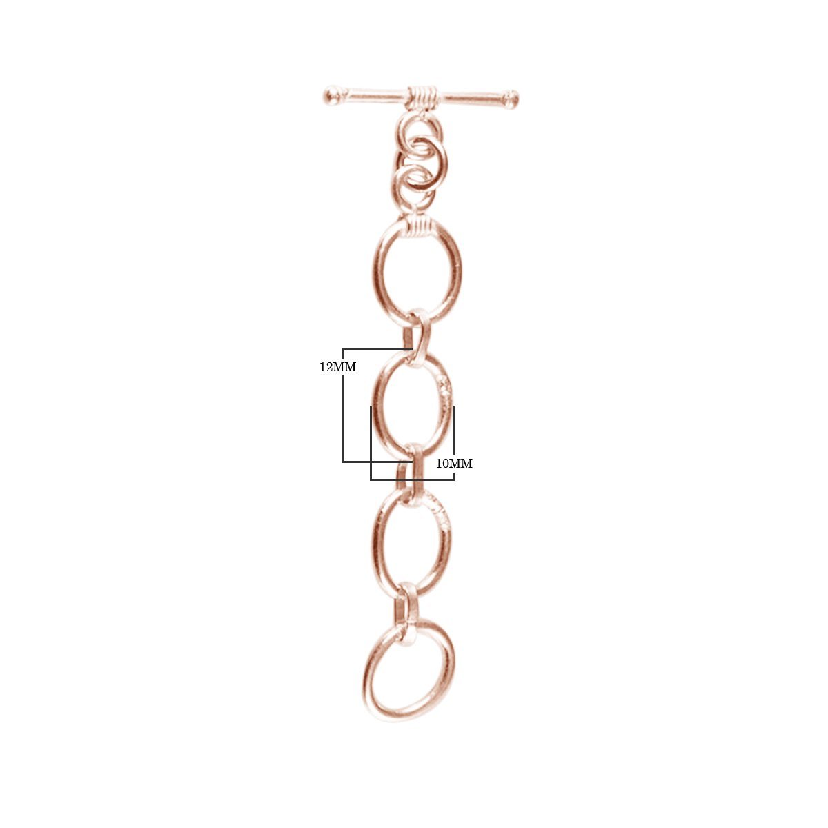Rose Gold Overlay Toggle Clasp with oval link design for wholesale jewelry making.