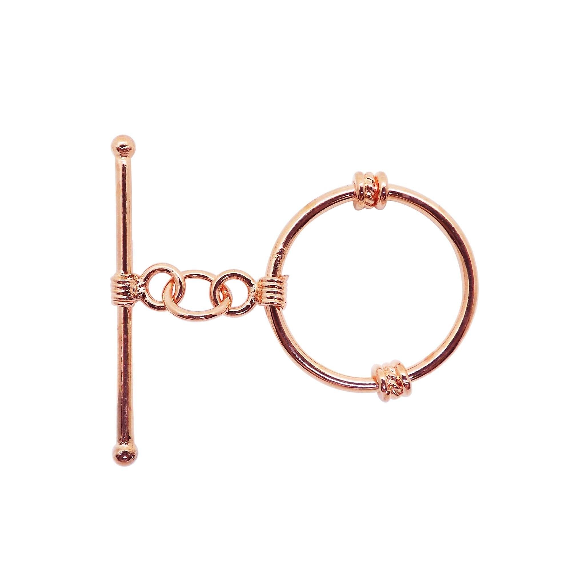 Rose Gold Overlay circular toggle clasp for wholesale jewelry making.