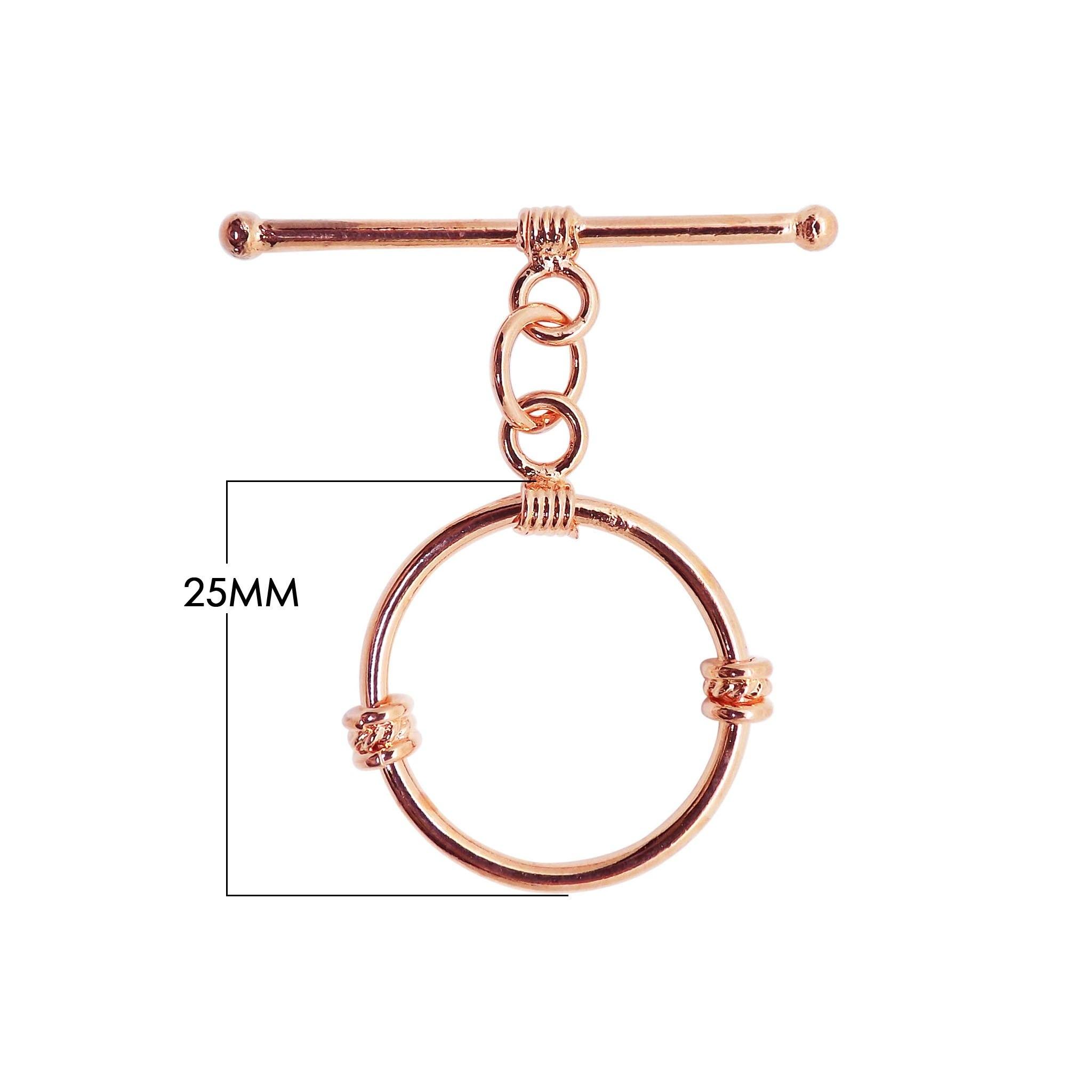 Rose Gold Overlay circular toggle clasp for wholesale jewelry making.