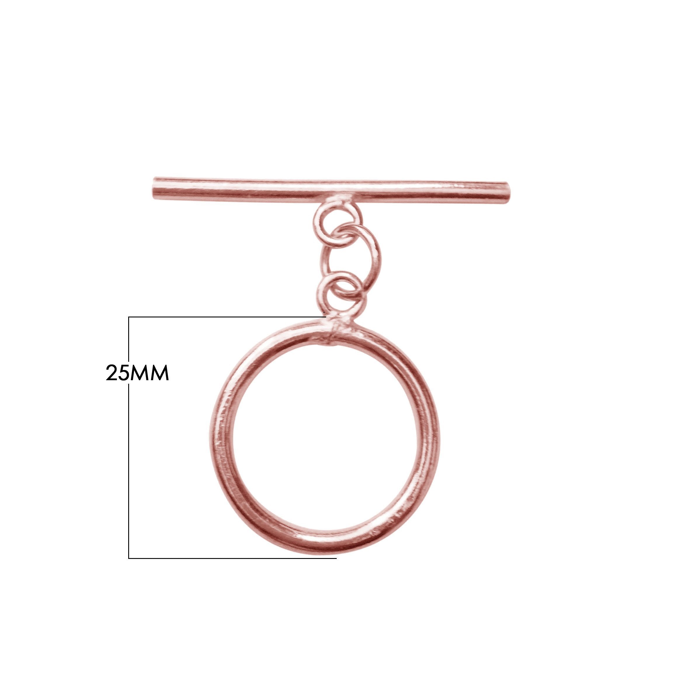 Rose Gold Overlay toggle clasp with polished circular loop for wholesale jewelry.