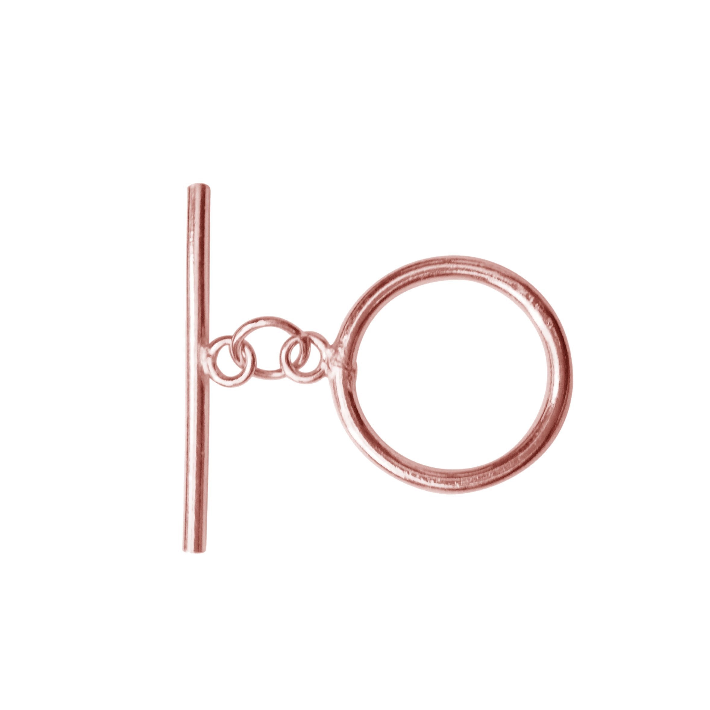 Rose Gold Overlay toggle clasp with polished circular loop for wholesale jewelry.
