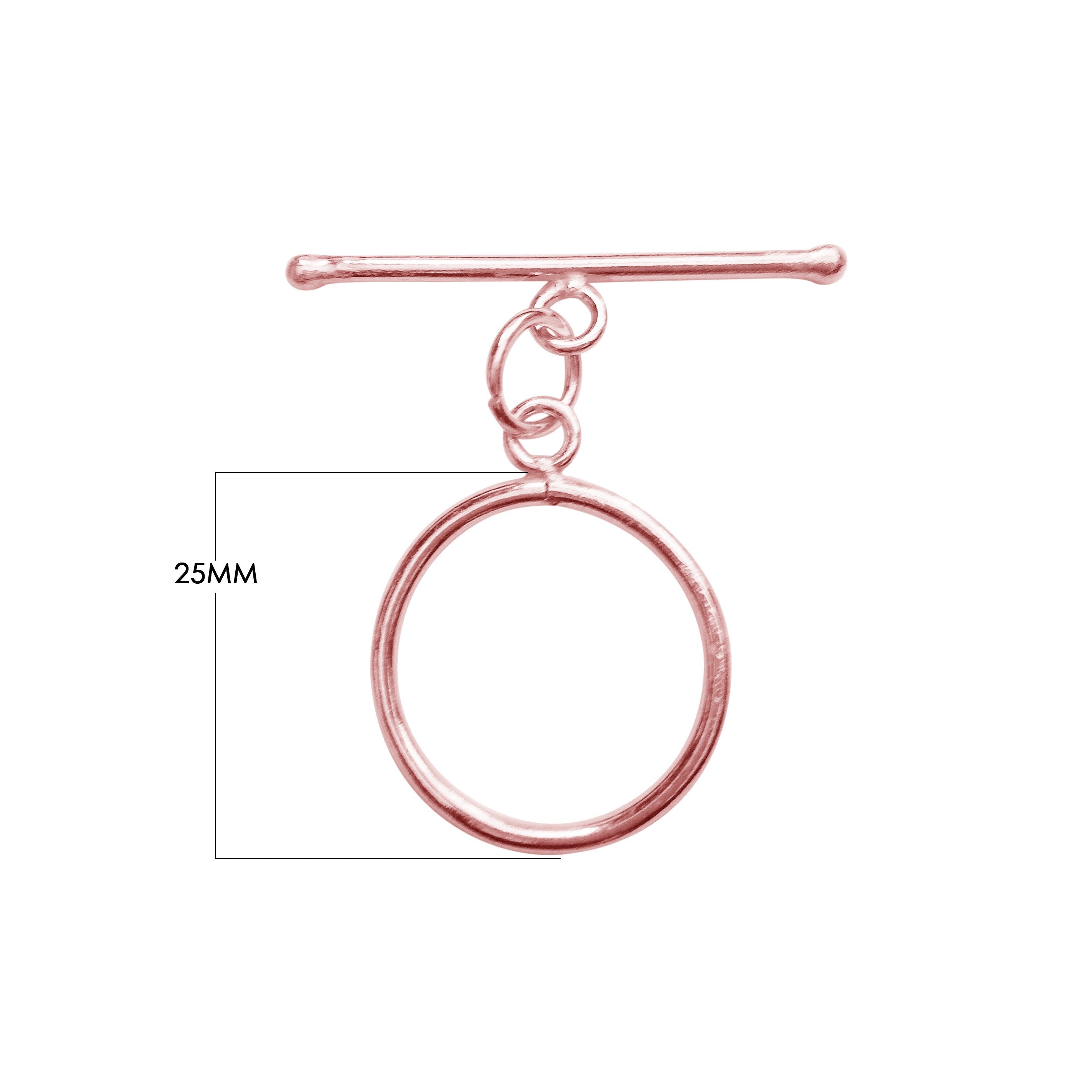Rose Gold Overlay toggle clasp with polished circular loop for wholesale jewelry supply.