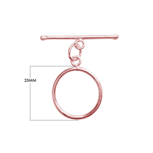 Rose Gold Overlay toggle clasp with polished circular loop for wholesale jewelry supply.
