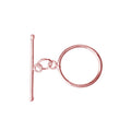 Rose Gold Overlay toggle clasp with polished circular loop for wholesale jewelry supply.