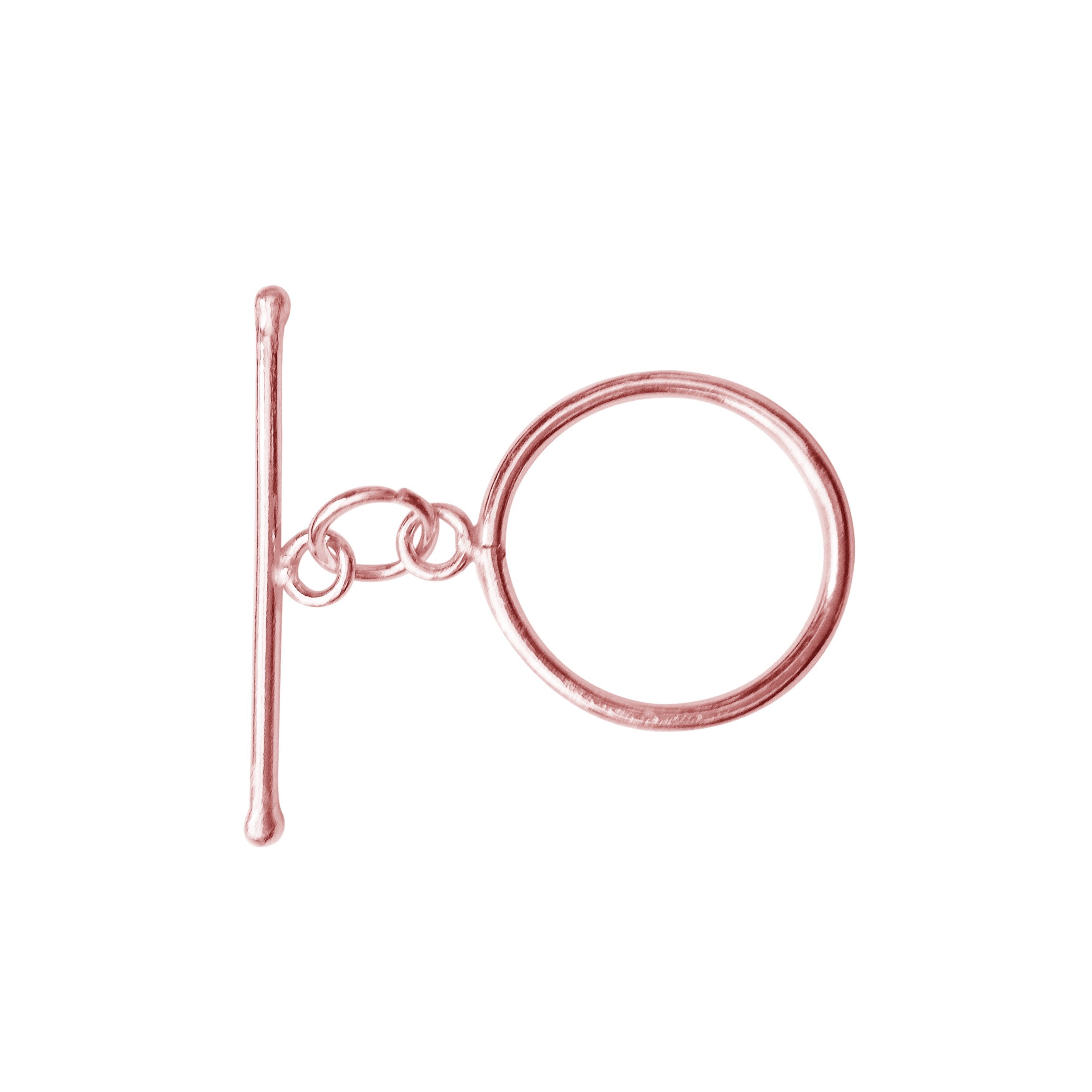 Rose Gold Overlay toggle clasp with polished circular loop for wholesale jewelry supply.