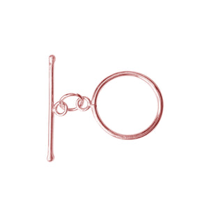 Rose Gold Overlay toggle clasp with polished circular loop for wholesale jewelry supply.