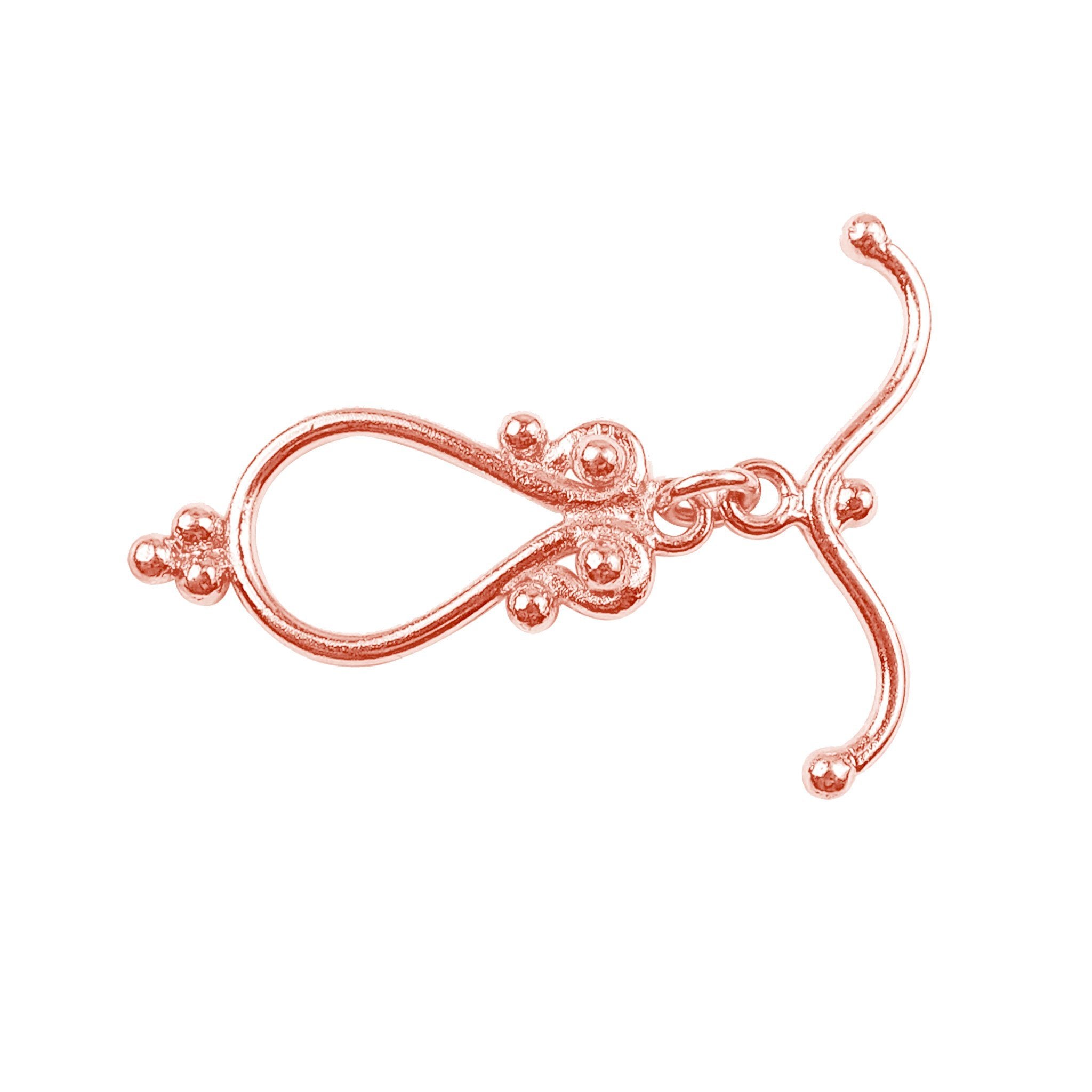 Rose Gold Overlay ornate teardrop toggle clasp for wholesale jewelry findings.