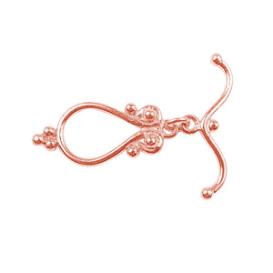 Rose Gold Overlay ornate teardrop toggle clasp for wholesale jewelry findings.