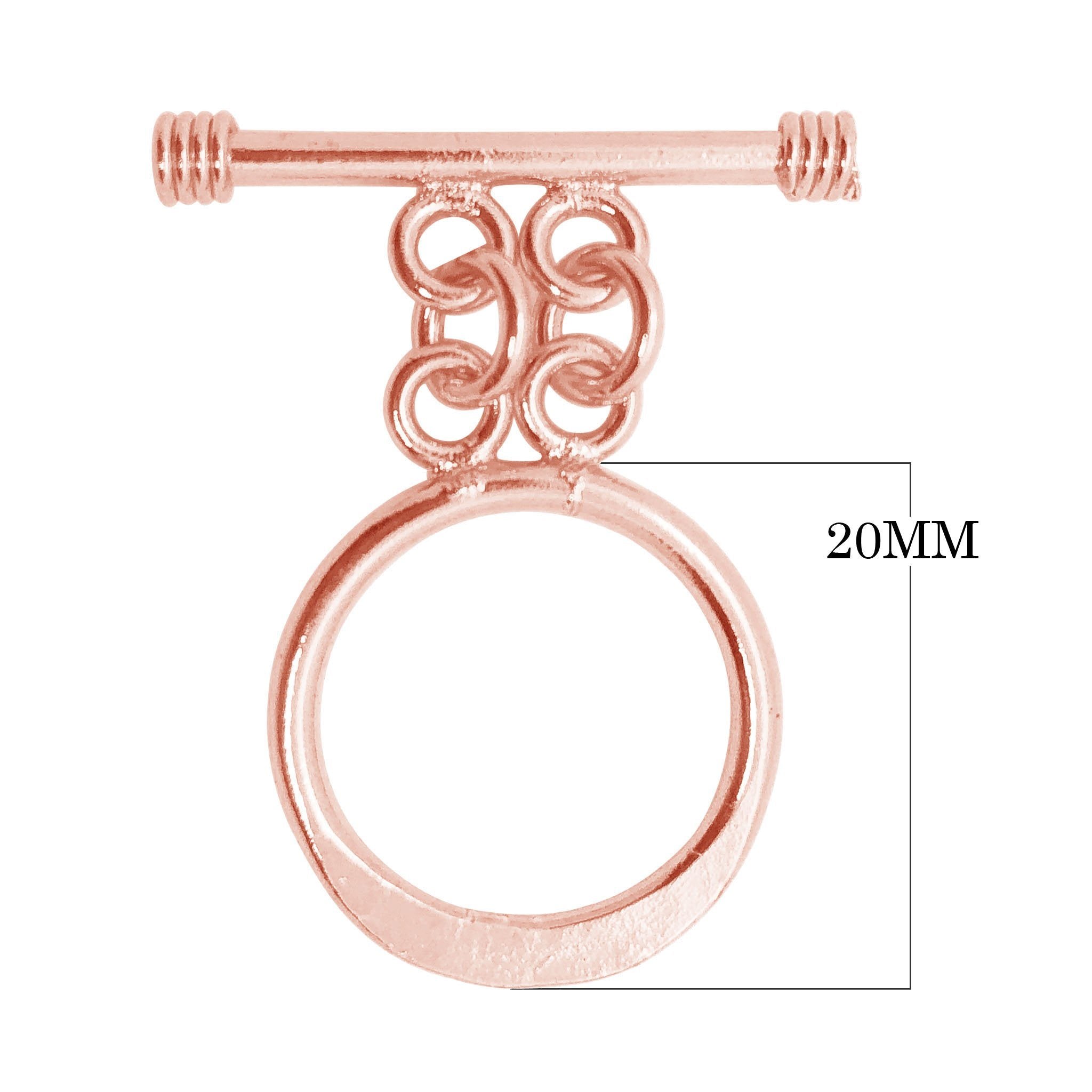 Rose Gold Overlay toggle clasp with circular loop and multiple-ring connector for wholesale jewelry components.