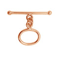 Rose Gold Overlay toggle clasp with oval loop and polished bar for wholesale jewelry supply.