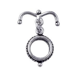 Wholesale silver overlay rope-edge toggle clasp for jewelry making

Bulk silver overlay toggle clasp with circular ring and bar

Bali-inspired silver overlay toggle clasp wholesale jewelry finding

Durable silver overlay toggle clasp for bracelets and necklaces wholesale

Rope-edge design toggle clasp in silver overkay, wholesale supplies