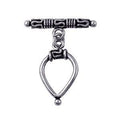 Handcrafted Silver Overlay teardrop hook and bar clasp, jewelry making accessory for DIY bracelets and necklaces.