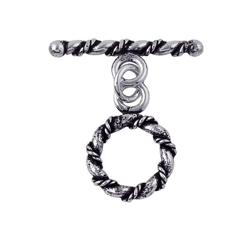 TSF-116 Silver Overlay Twist Ring Coverd by Twisted Rope Toggle Beads Bali Designs Inc 