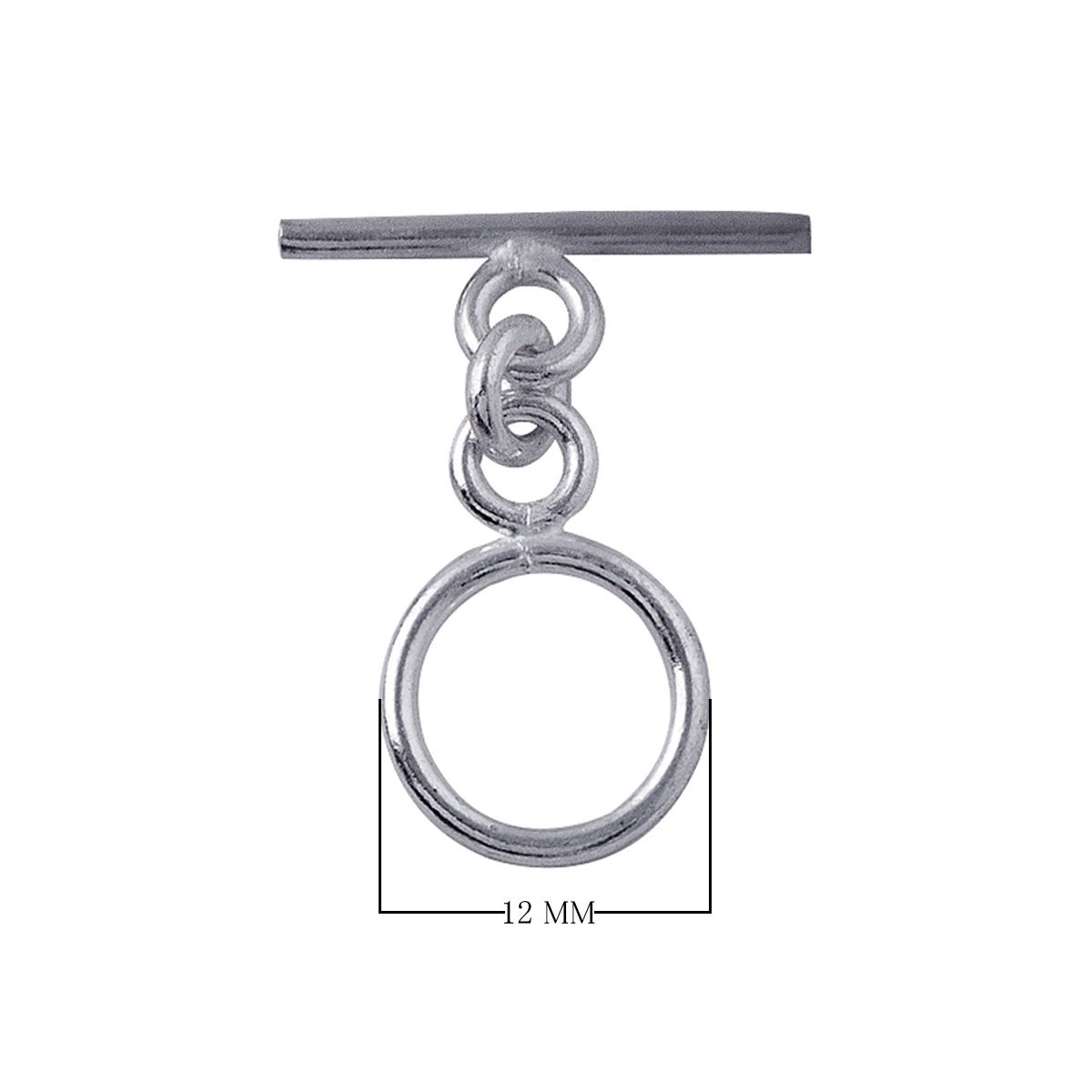 Silver Overlay smooth round toggle clasp – wholesale bulk jewelry findings from Bali, ideal for bracelets and necklaces.