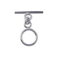 Silver Overlay smooth round toggle clasp – wholesale bulk jewelry findings from Bali, ideal for bracelets and necklaces.
