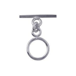 Silver Overlay smooth round toggle clasp – wholesale bulk jewelry findings from Bali, ideal for bracelets and necklaces.