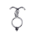 Silver Overlay V-bar toggle clasp with circular beaded ring in antique oxidized finish, wholesale jewelry finding handcrafted in Bali.