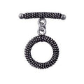 Silver Overlay spiral wire toggle clasp with oxidized antique finish, wholesale jewelry finding handcrafted in Bali.